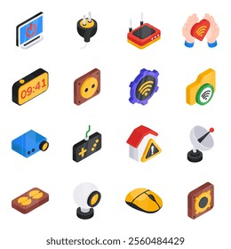 This all time requires a set of iot icons. These smartest designs of network and hosting are in flat icon style. You can use these icons to entice your web and app visitor with these powerful, meaning