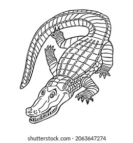 dies ist ein Alligator , Alligator Line Art, Alligator Linie Zeichnung, Vektorkunst, Illustrationen