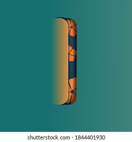 This alphabet is vector decorated with orange flowers.