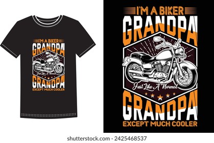 This is amazing i am a biker grandpa except much color t-shirt design for smart people. Bike t-shirt design vector.