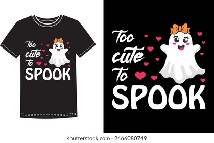 Esto es increíble demasiado lindo para asustar el diseño de la camiseta para la gente inteligente. Plantilla de diseño de camiseta de Halloween Pumpkin Boo Ghost de moda.