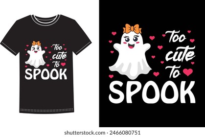 Esto es increíble demasiado lindo para asustar el diseño de la camiseta para la gente inteligente. Plantilla de diseño de camiseta de Halloween Pumpkin Boo Ghost de moda.