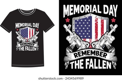 Este es un increíble día conmemorativo, recuerden el diseño de la camiseta caída para la gente inteligente. Vector de diseño de camiseta del día del recuerdo feliz.