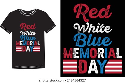 This is amazing red white blue memorial day t-shirt design for smart people. Happy Memorial Day t-shirt design vector.