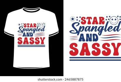  This is amazing star spangled and sassy t-shirt design for smart people. Trendy USA Independence day t shirt design. T-shirt Design template for Independence day.