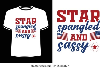  This is amazing star spangled and sassy t-shirt design for smart people. Trendy USA Independence day t shirt design. T-shirt Design template for Independence day.