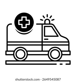 This Ambulance icon is suitable for Transportation, Travel and Tourism, etc