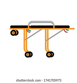 This is an ambulance wheeled stretcher. Transfer equipment concept.