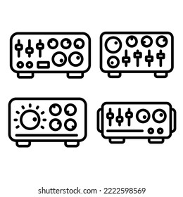 This is a Amplifier Line Icon Vector, with Four shape options, Can be used for Web, App or Print