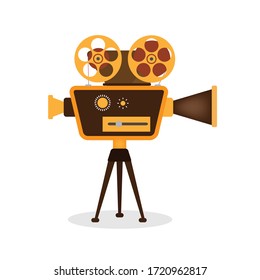 Este es un antiguo proyector de películas.
