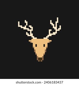 this animal face in pixel art with simple color and black background ,this item good for presentations,stickers, icons, t shirt design,game asset,logo and your project.