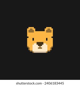 this animal face in pixel art with simple color and black background ,this item good for presentations,stickers, icons, t shirt design,game asset,logo and your project.