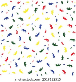 This animal vector pattern features a seamless arrangement of various animals in a playful and vibrant design. Ideal for textiles, wallpapers, and digital backgrounds, it adds a fun, lively touch