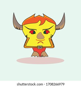 This animated vector depicts a goat that is very cute and has a small body