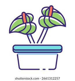 This Anthurium flower icon is suitable for Beautiful Tropical Country, etc.