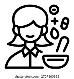Este icono de boticario es adecuado para la farmacia.