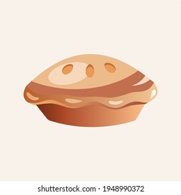 This is Apple Pie Vector. Apple Pie Images. Apple pie vector illustration isolated on soft color background. Traditional American pie illustration. suitable for restaurant or cake shop application des