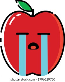 This is an apple shaped character that is cute and has a delicious expression so it can be used for anything
