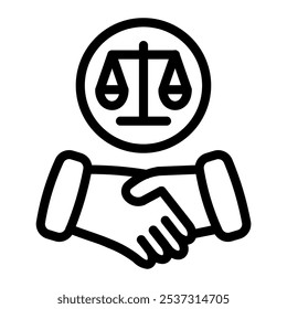 This Arbitration icon is suitable for law, justice, legal, etc.