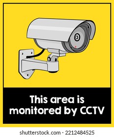 This area is monitored by CCTV cameras symbol sign vector illustration