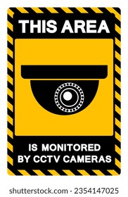 This Area Is Monitored By CCTV Cameras Symbol Sign, Vector Illustration, Isolate On White Background Label .EPS10