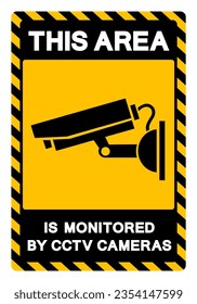 This Area Is Monitored By CCTV Cameras Symbol Sign, Vector Illustration, Isolate On White Background Label .EPS10