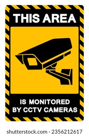 This Area Is Monitored By CCTV Cameras Symbol Sign, Vector Illustration, Isolate On White Background Label .EPS10
