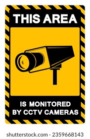 This Area Is Monitored By CCTV Cameras Symbol Sign, Vector Illustration, Isolate On White Background Label .EPS10