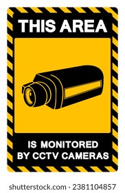 This Area Is Monitored By CCTV Cameras Symbol Sign, Vector Illustration, Isolate On White Background Label .EPS10