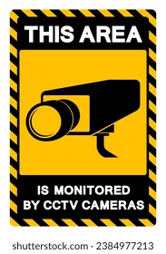 This Area Is Monitored By CCTV Cameras Symbol Sign, Vector Illustration, Isolate On White Background Label .EPS10