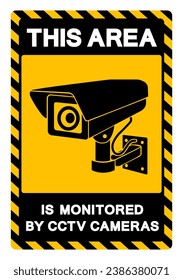 This Area Is Monitored By CCTV Cameras Symbol Sign, Vector Illustration, Isolate On White Background Label .EPS10