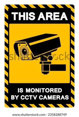 This Area Is Monitored By CCTV Cameras Symbol Sign, Vector Illustration, Isolate On White Background Label .EPS10
