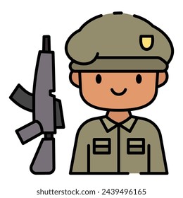 Este icono del ejército es adecuado para la profesión, ocupación, trabajo, avatar, etc.
