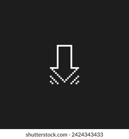 this is arrow icon in pixel art with white color and black background ,this item good for presentations,stickers, icons, t shirt design,game asset,logo and project.