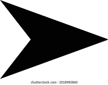 This arrow looks like a perfect triangle shape but the bottom center is pointed like the tip of a triangle. 