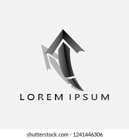 This is an arrow shaped logo. This logo can be used in various businesses such as business in the field of technology, which can be used as a logo on an application.