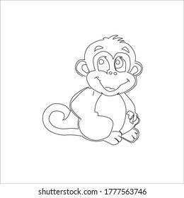 This art is a cartoon about cute monkey.