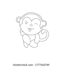 This art is a cartoon about cute monkey.
