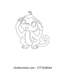 This art is a character about cute monkey.