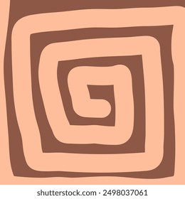 This is art drawing that represents a spiral beautifully contained within the boundaries of a square frame