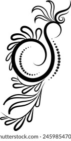 This art features intricate strokes forming elegant ornamental designs