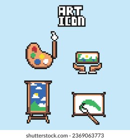 this is Art icon in pixel art with simple color and blue background ,this item good for presentations,stickers, icons, t shirt design,game asset,logo and your project.