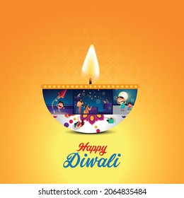 This art work represent Indian festival Happy Diwali.