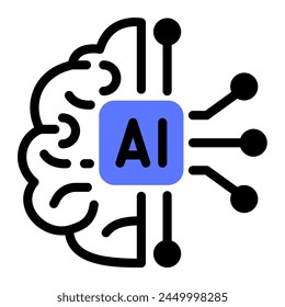This Artificial Intelligence icon is suitable for Engineering, Machine, Technology, etc.