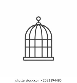 This artistic illustration features a beautifully crafted birdcage with delicate lines and a rounded dome shape. The simplicity captures an air of elegance, perfect for various design projects.