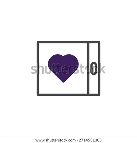 This is an artistic representation featuring an abstract heart motif nestled within a sliding square. This evocative design embodies a sense of affection, togetherness and romantic connection, ideal