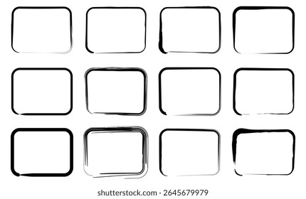 Este conjunto de formas quadradas artísticas inclui projetos de traçados limpos e ásperos, misturando estética moderna com efeitos de textura retro para aprimoramento de layout de impressão e Web.