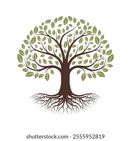 This artistic Tree of Life Logo vector illustration is ideal for logos, t-shirt designs, and wall art. Tree life logo, oak tree, eco logo design, t-shirt design nature, tree logo, organic brand, 