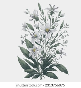 This artwork brings a touch of elegance and serenity to any design or project, making it perfect for botanical-inspired prints, invitations, and more.
