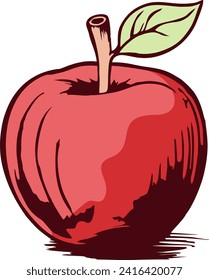 This artwork captures the essence of an apple with meticulous details, celebrating its juicy and enticing qualities